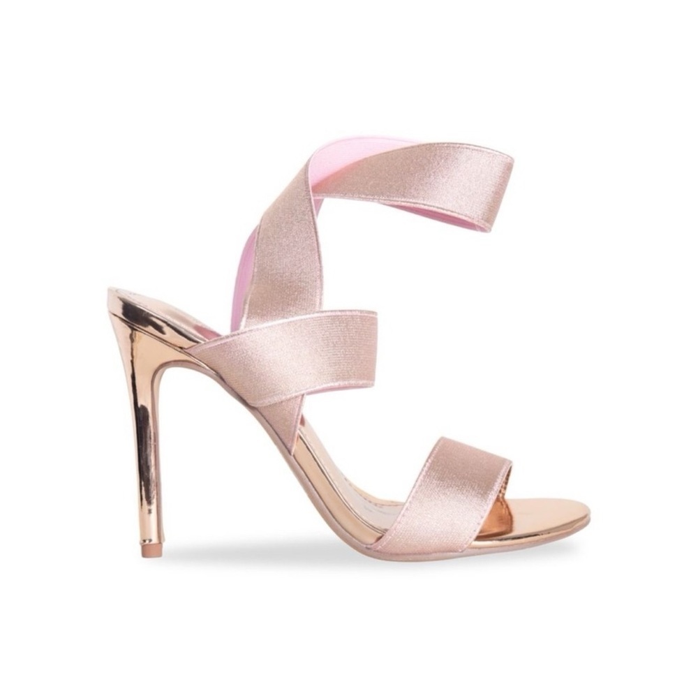 Lauren‎ Lorraine Dallas Strappy Heels – Rose Gold Metallic – Size 9.5 NIB